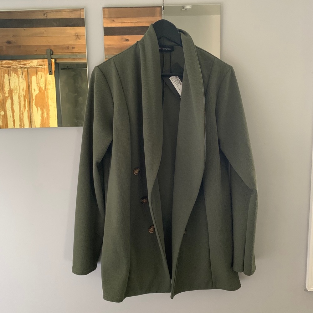 Khaki Forest Green Blazer. NWT. Size 12.